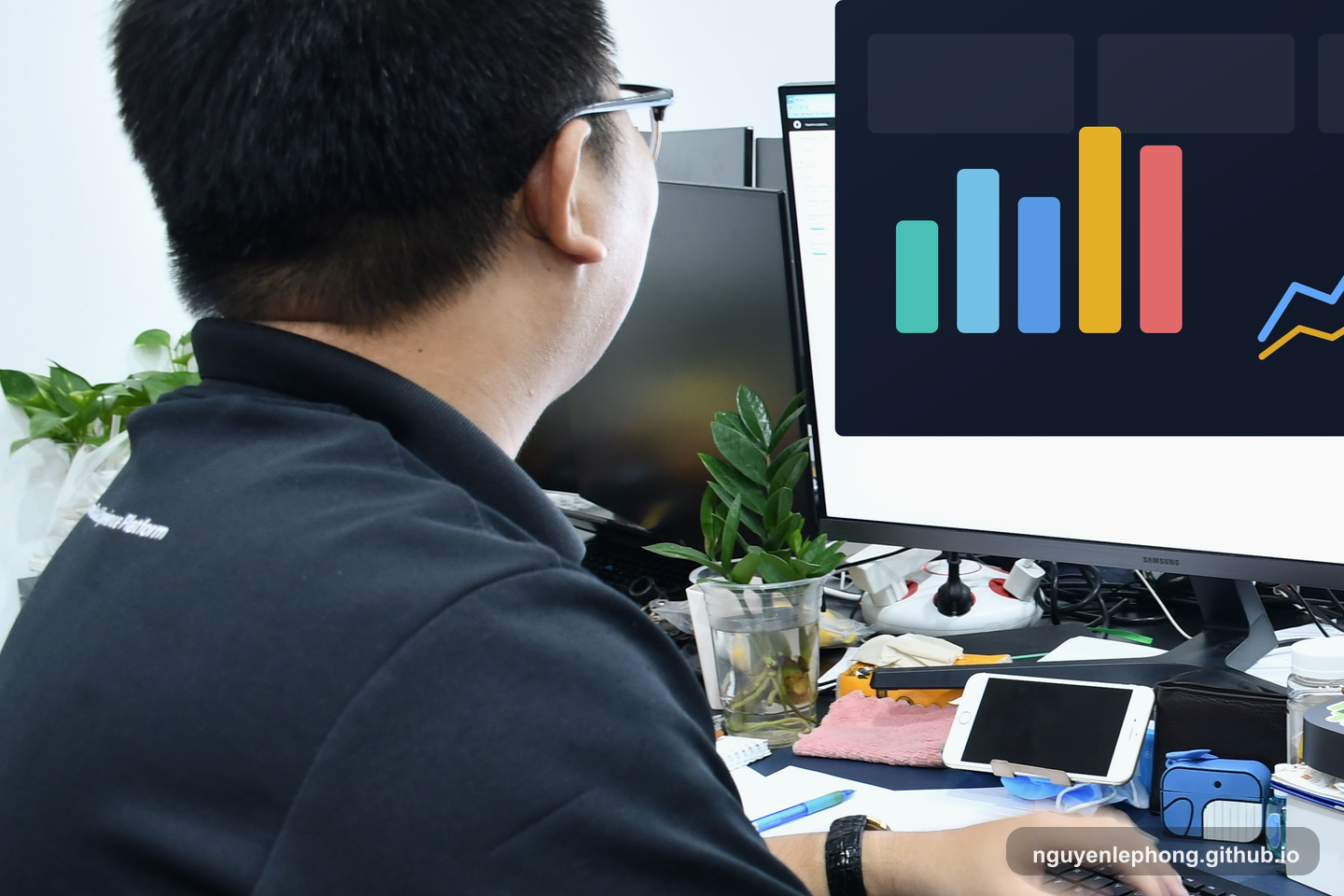 Nguyen Le Phong studies a simplified dashboard at his desk while narrowing a weekly scorecard to the signals worth watching.