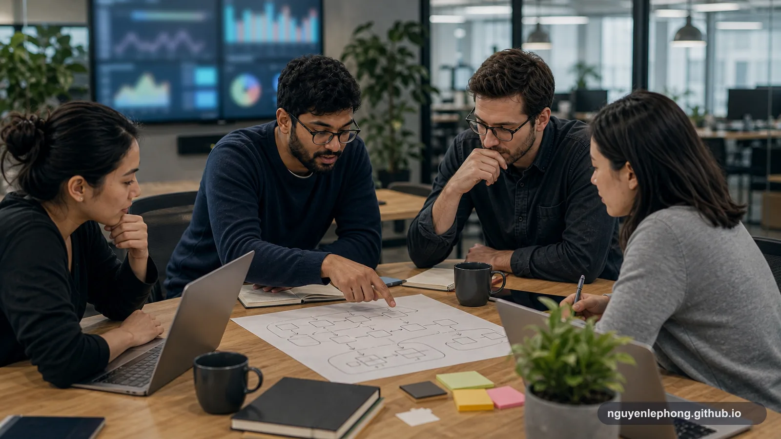 Engineers gather around production dashboards after a normal weekday surge starts pushing the main database into timeouts.