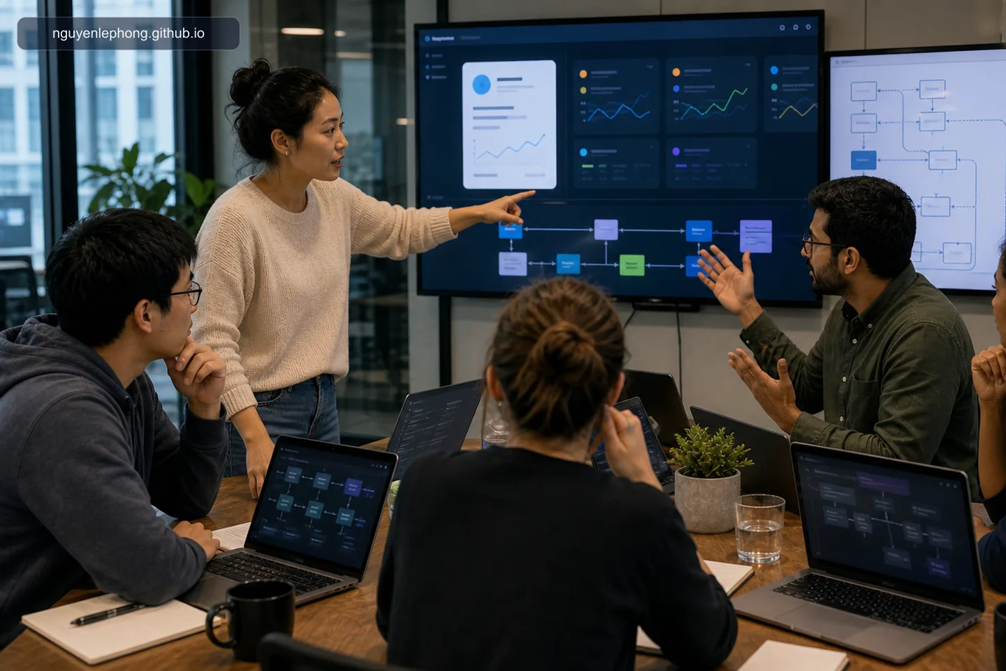 Một product team cùng so sánh dashboard phía client với sơ đồ backend để quyết định REST và GraphQL nên gặp nhau ở đâu trong cùng architecture.